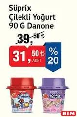 DANONE SÜPRİX ÇİLEKLİ YOĞURT 90 G